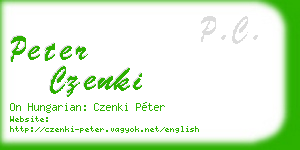 peter czenki business card